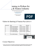 Programming in Python For Banking & Finance Industry: MR Koh Choon Chye