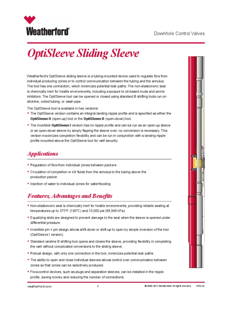 OptiSleeve Sliding Sleeve | PDF | Mechanical Engineering | Chemical ...