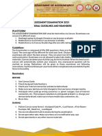Platform: Assessment Examination 2021 General Guidelines and Reminders