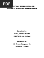 Effects of Social Media On Students Academic Performance Chapter 1 and 2