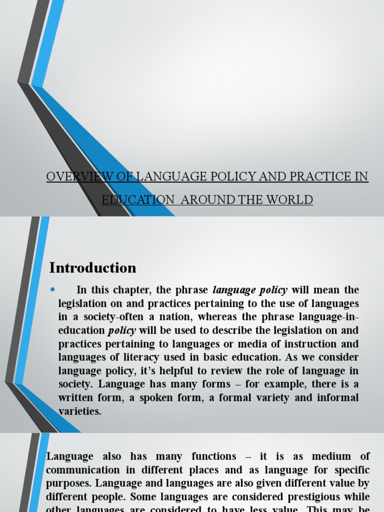 Global Language Policy in Education Overview | PDF | Multilingualism ...
