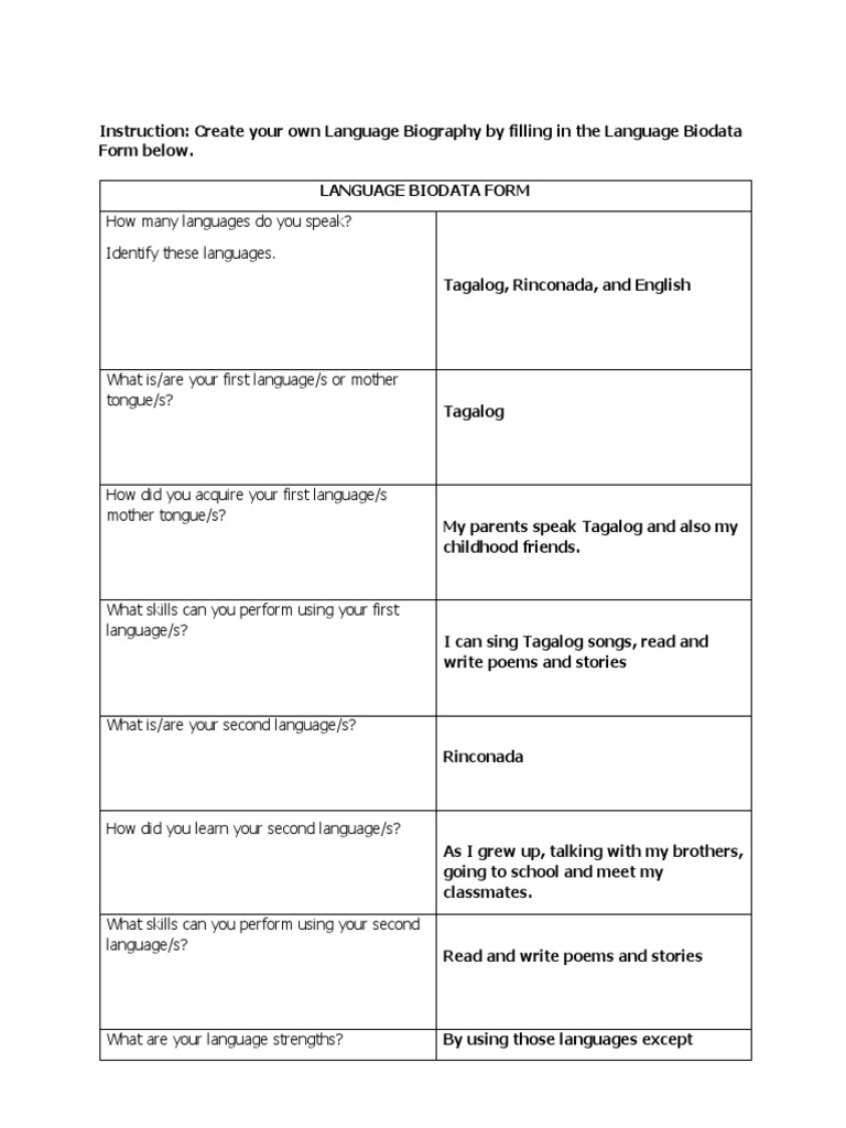 Acquiring My First Language: Tagalog | PDF | Foreign Language Studies