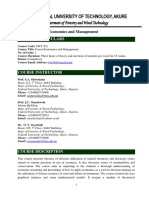 FWT 502 - Forest Economics and Management: Course Particulars