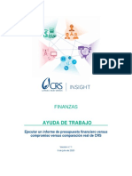 Ejecutar un informe de presupuesto financiero versus compromiso versus comparación real de CRS