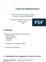 Análisis y Control de Medicamentos I