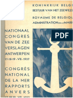 Anvers: Nationaal Congres Van de Zee Verslagen Antwerpen