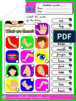 Label The Parts of The Body.: Worksheet Number: - Name: - Date