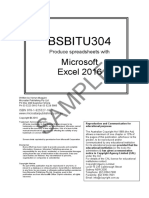 BSBITU304 Produce Excel 2016 Sample