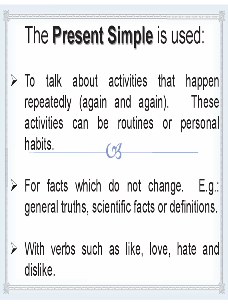 Present Simple Tense Explained | PDF | English Language | Verb