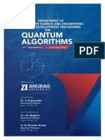 Quantum Algorithms: Department of Computer Science and Engineering Faculty Development Programme ON