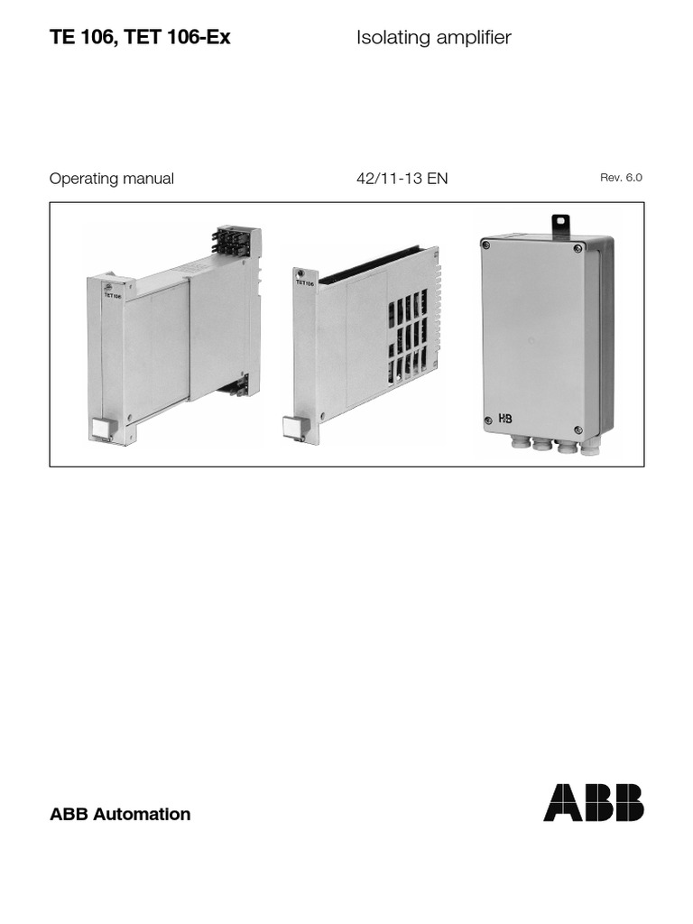 ABB TE 106 Isolating Amplifier Manual | PDF | Power Supply | Electrical ...