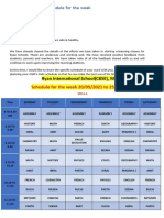 Ryan International School (CBSE), Malad: Schedule For The Week 20/09/2021 To 25/09/2021