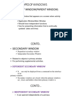 Types Ofwindows: - Primary Window (Parent Window)