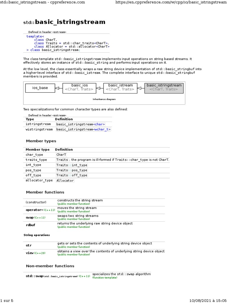 C++STD Basic - Istringstream | PDF | Class (Computer Programming ...
