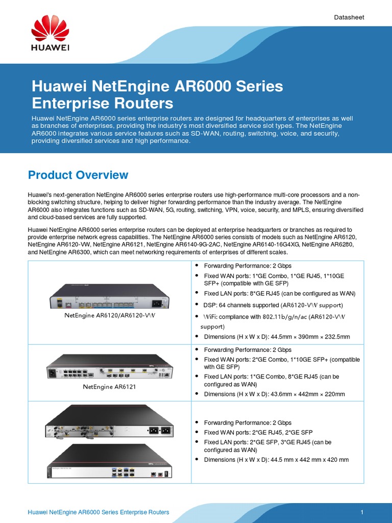 Huawei NetEngine AR6000 Series Enterprise Routers Datasheet | PDF ...