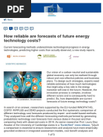 CORDIS - Article - 430630 How Reliable Are Forecasts of Future Energy Technology Costs - en