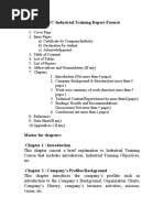 ISTC Industrial Training Report Format