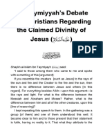 Ibn Taymiyyah Jesus Divinity Argument