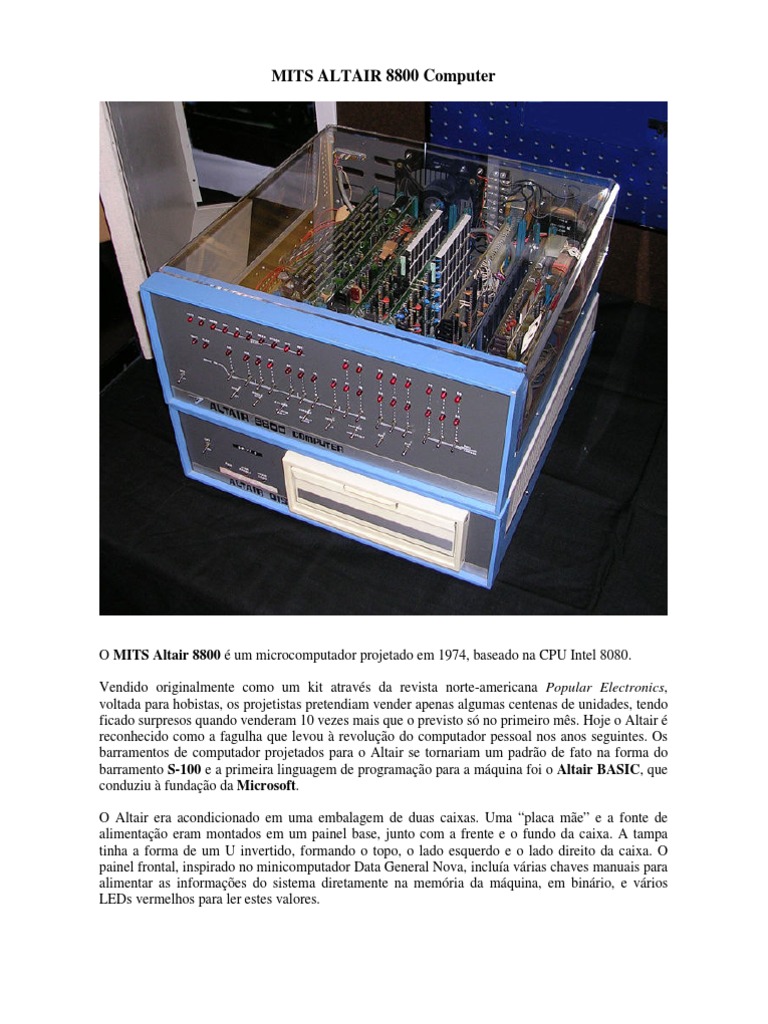 MITS Altair 8800: O Primeiro PC de Sucesso | PDF | Eletrônicos digitais ...