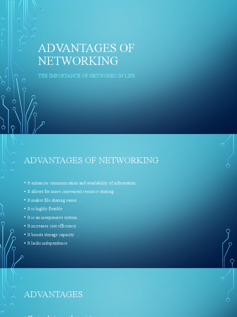 Advantages of Networking PDF