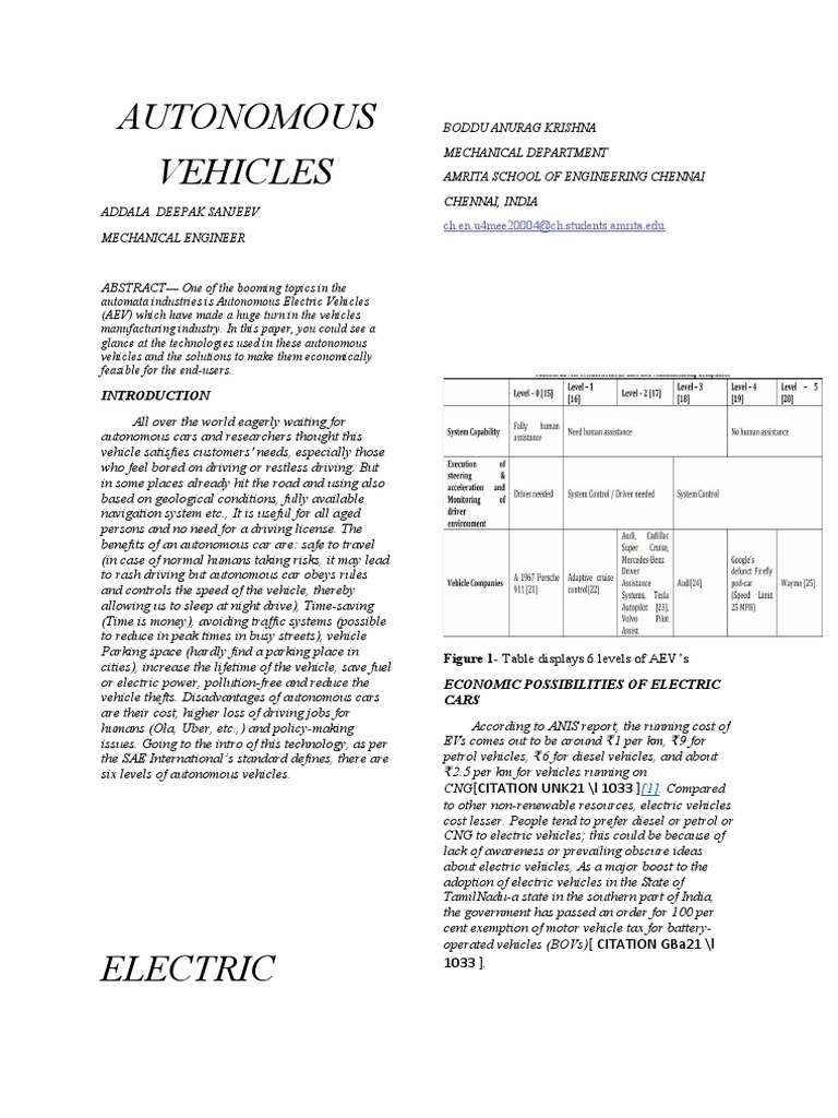 Autonomous Electric Vehicles Overview | PDF | Electric Motor | Lidar