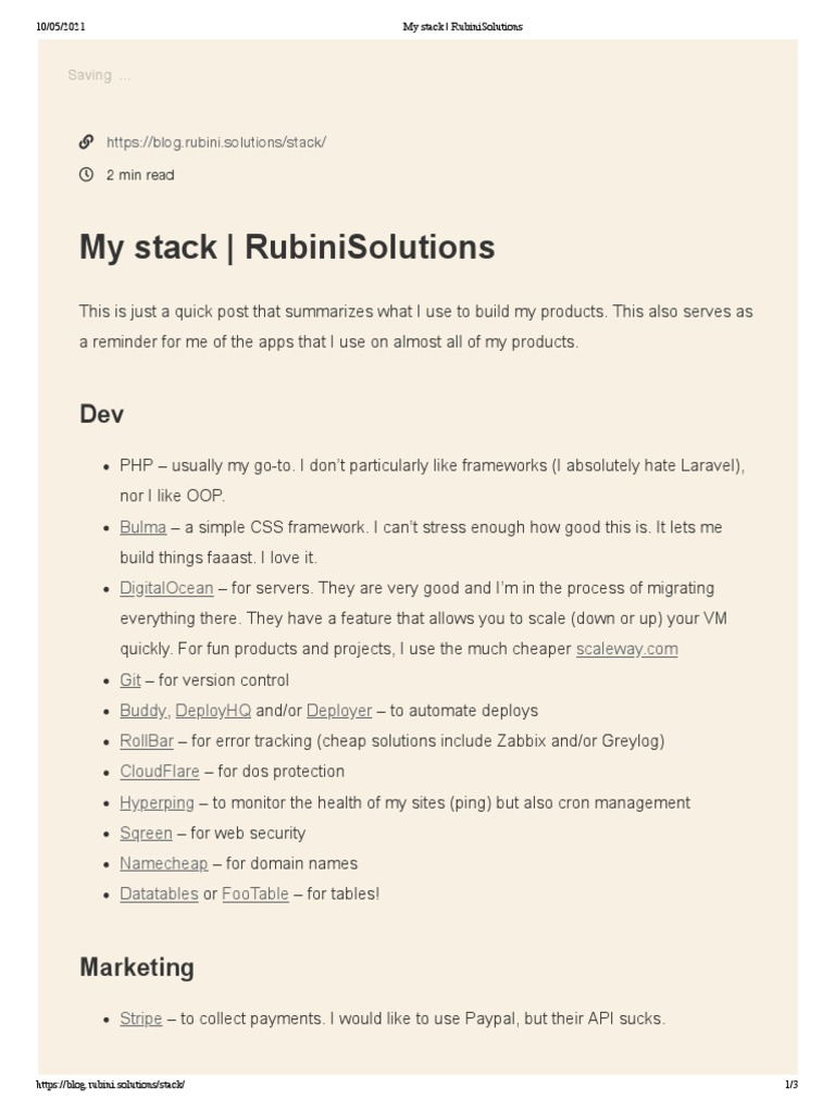 My Development Stack Overview | PDF | Internet Privacy | Software ...