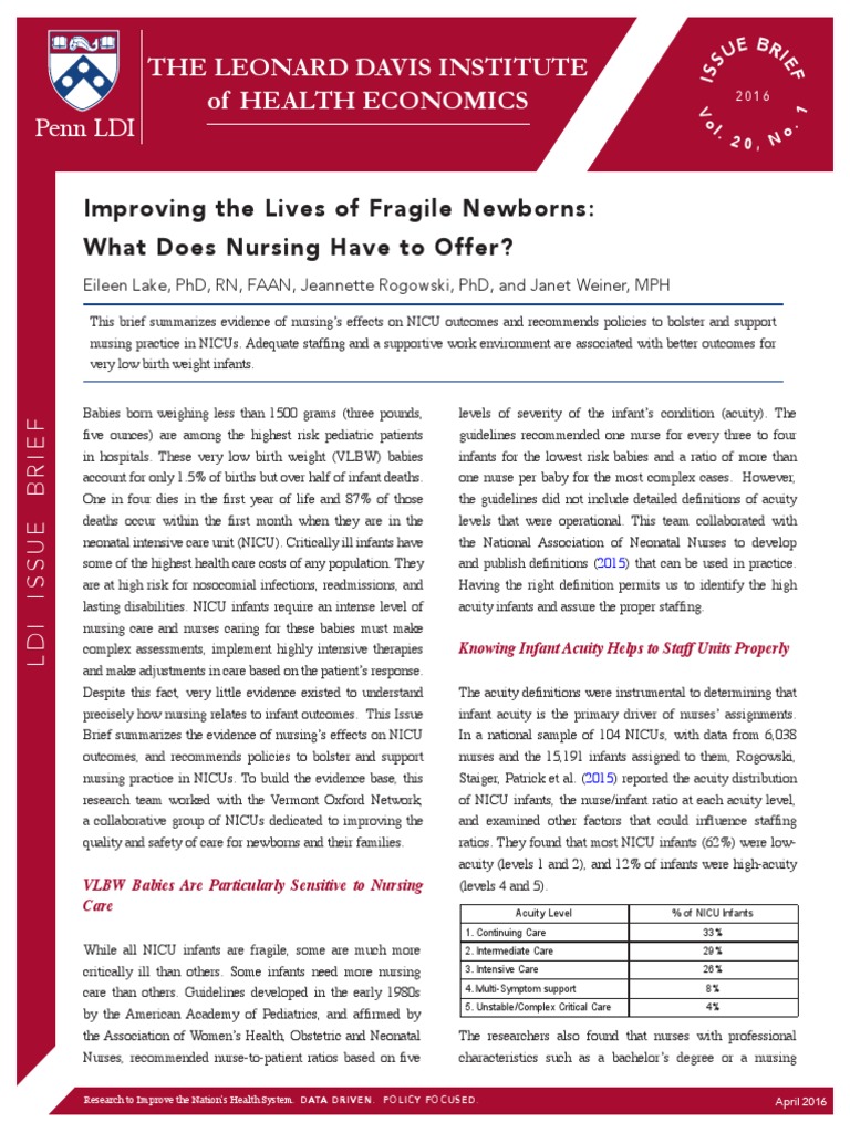 Article in Improving The Lives of Fragile Newborns PDF Neonatal