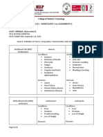 College of Medical Technology MDT 3121 - Hematology 1 Lec Assignment #1