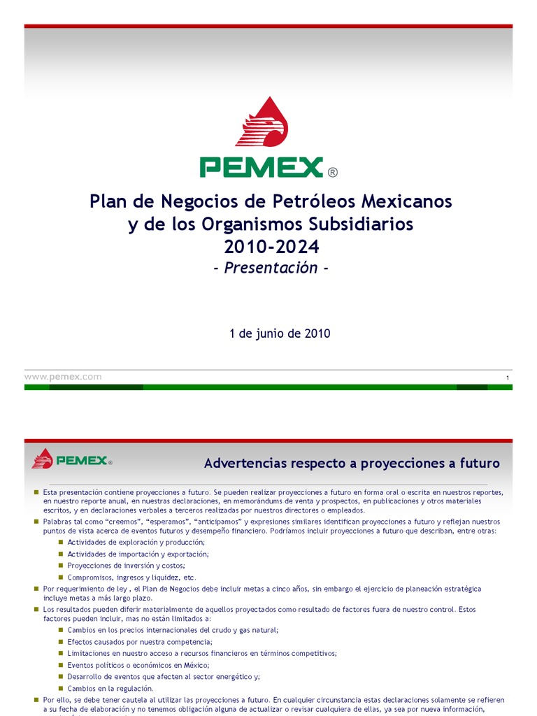 Plan de Negocios Pemex 2010-2024 | PDF | Petróleo | Logística