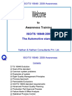 To Awareness Training: ISO/TS 16949:2009 The Automotive Standard