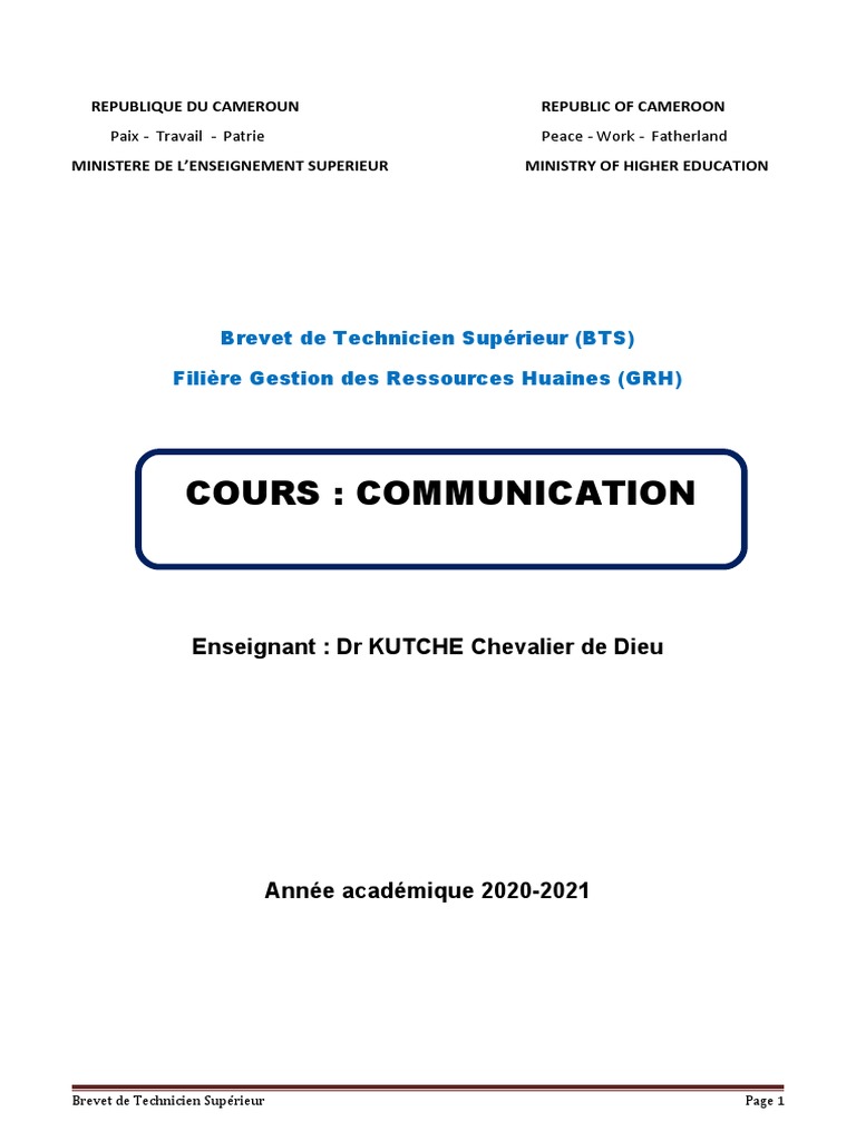 Outils modernes de communication au Cameroun | PDF | la communication ...
