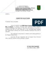 Certification CONDUCT OF DRUGTEST