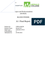 A1: Final Report: Project and Professionalism (6CS020) Blood Finder