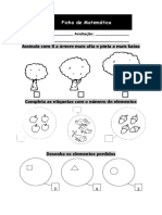 Ficha de Matemática: Assinala Com X A Árvore Mais Alta e Pinta A Mais Baixa