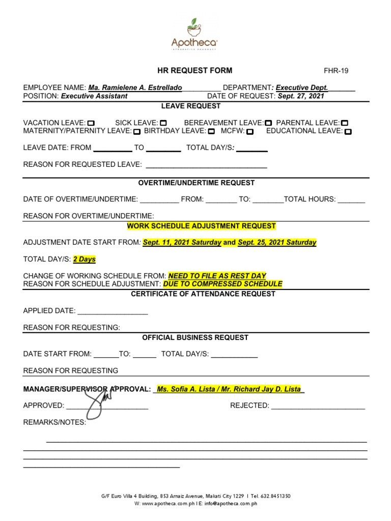 HR Request Form | PDF | Career & Growth | Finance & Money Management