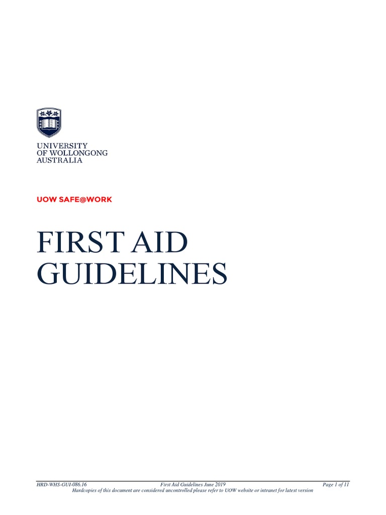 Guidelines for Providing Effective First Aid at the University of