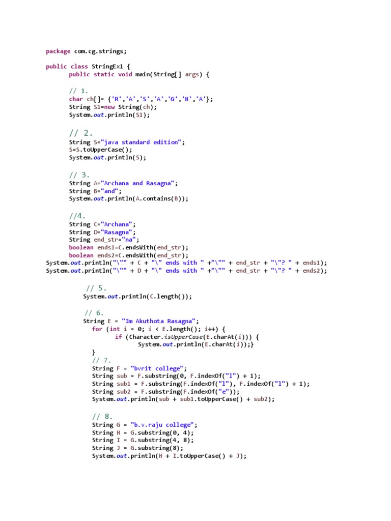 Package Public Class Public Static Void: 'R' 'A' 'S' 'A' 'G' 'N' 'A' | PDF