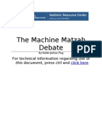 The Machine Matzah Debate: For Technical Information Regarding Use of This Document, Press CTRL and