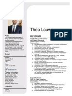 Curriculum Vitae of Theo Louw