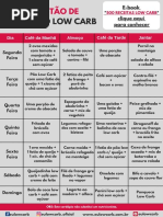 CARDÁPIO LOW CARB