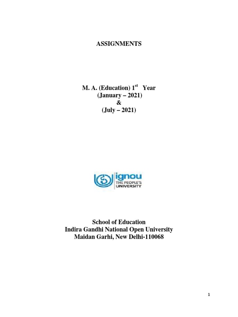 MA Education 1st Year Assignments Guide | PDF | Curriculum | Lesson Plan