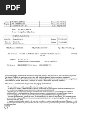 Frontline Estimate Bid 01.Rtf