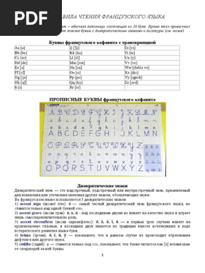 ПРОПИСНЫЕ БУКВЫ Французского Алфавита | PDF