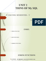 Unit 2 Functions of My SQL: Sharvari Kulkarni
