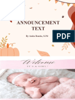 Announcement Text: by Anita Bonita, S.PD