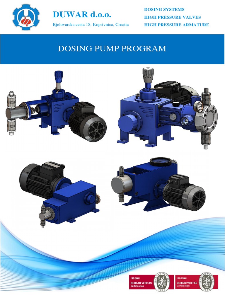 High Pressure Dosing Pumps Guide | PDF | Pump | Valve