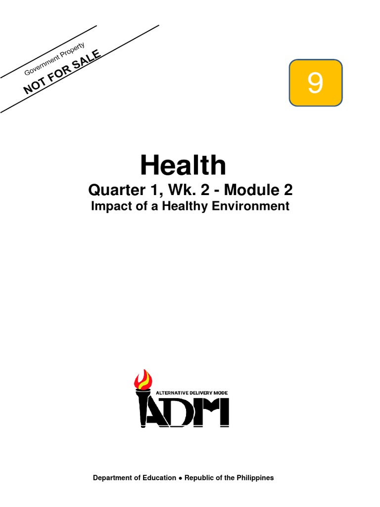 Health9 Q1 Mod2 Impact Of A Healthy Environment V3 2 Pdf Natural Environment Sanitation