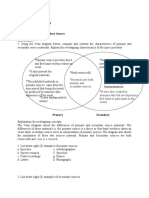 Name: Cristy T. Escara Course and Year: CTE-1B Task Sheet #01 Primary Source vs. Secondary Source Instructions