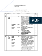 Planificare Calendaristica - Clasa Pregatitoare