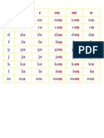 Tableau de Syllabes